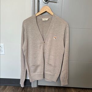 MAISON KITSUNE Beige Cardigan Sweater